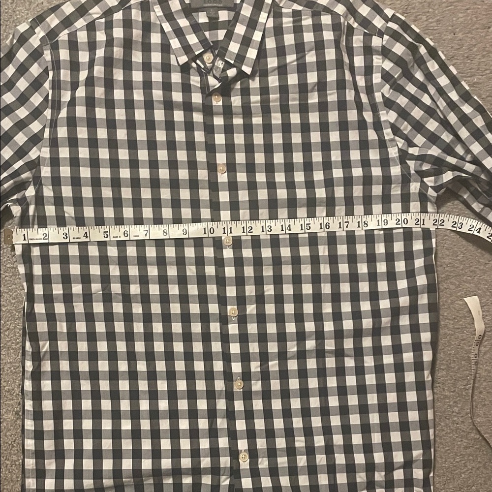 Saddlebred Black and White Gingham Button-Down Shirt 100% cotton - Picture 4 of 6